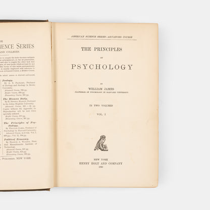 First edition, first printing of the founding text of modern psychology