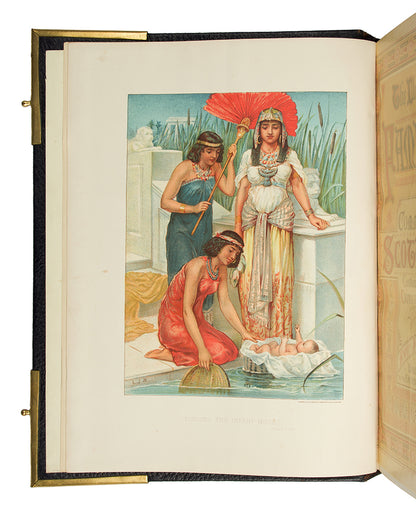 A very-well preserved example of The National Comprehensive Family Bible, illustrated with numerous colour and black and white plates, in the original black morocco binding with fielded relief