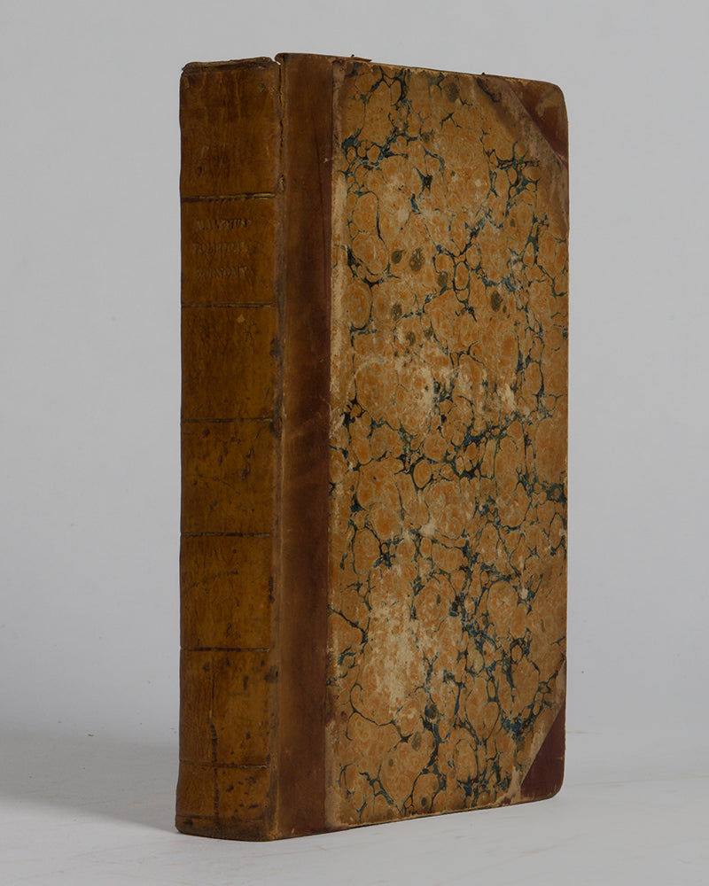 The first edition of Malthus's Principles of Political Economy in contemporary half calf and marbled boards
