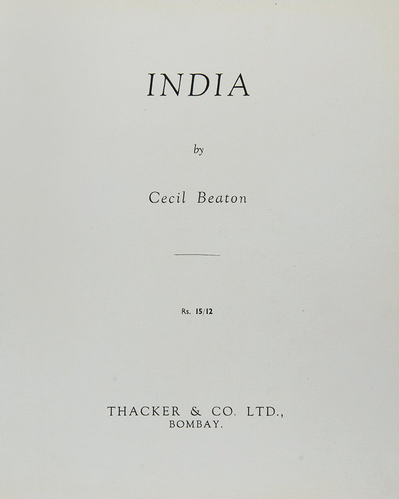 First edition of Cecil Beaton's India, his iconic war-time photography book of India.