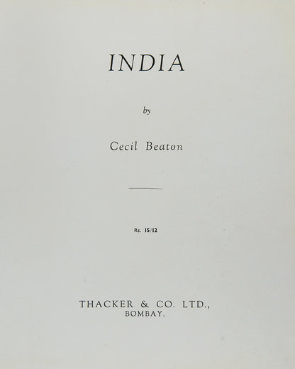 First edition of Cecil Beaton's India, his iconic war-time photography book of India.