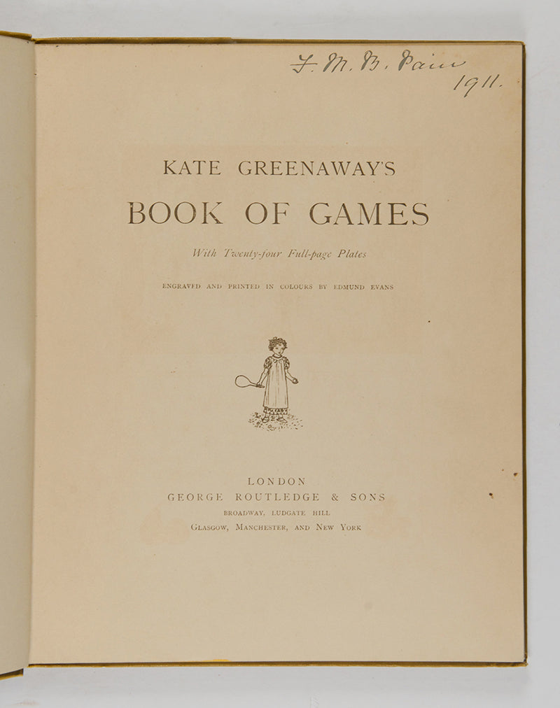 A lovely copy of Kate Greenaway's Book of Games in very good condition with bright, colourful illustrations. 