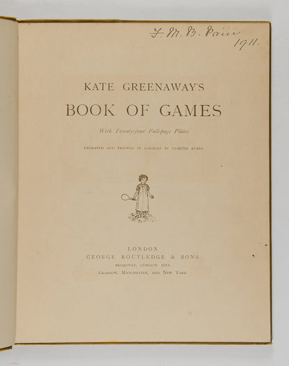 A lovely copy of Kate Greenaway's Book of Games in very good condition with bright, colourful illustrations. 