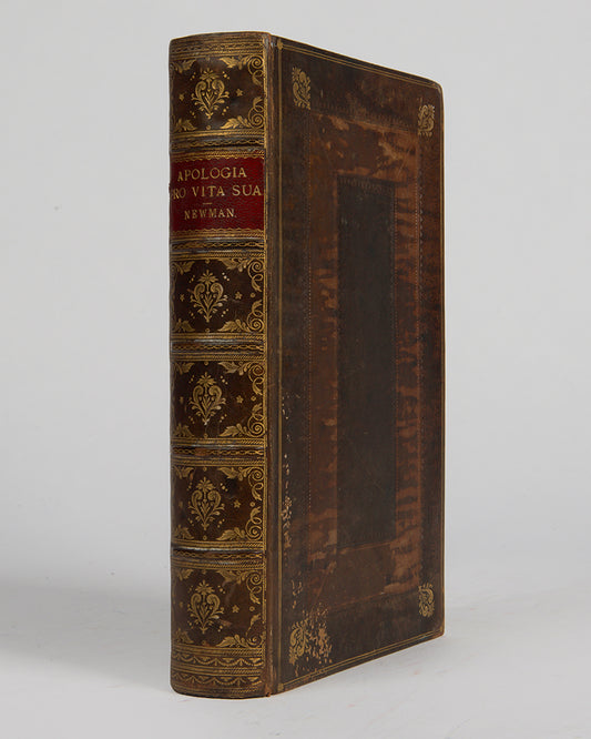 The first edition of John Henry Newman's great spiritual autobiography, the Apologia pro Vita Sua, with the original wrappers bound-in to the rear