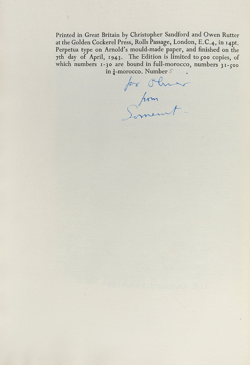Special presentation copy bound by Sangorski and Sutcliffe.