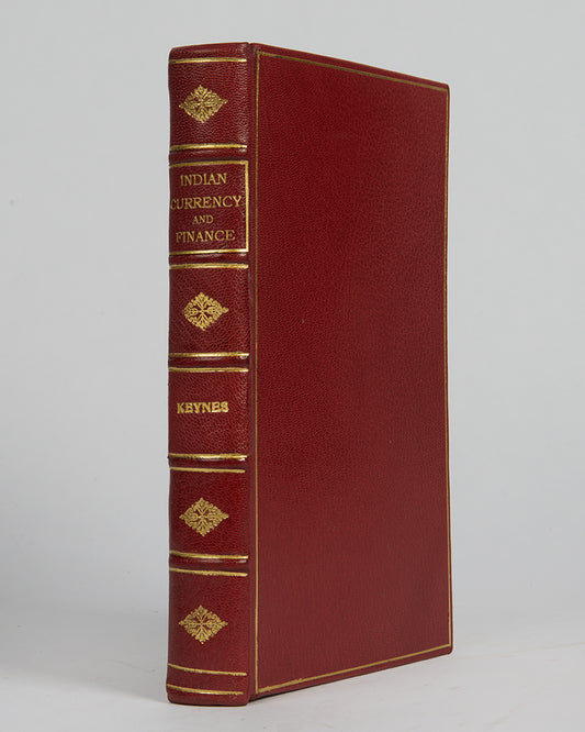 John Maynard Keynes' first published book Indian Currency and Finance in full red morocco