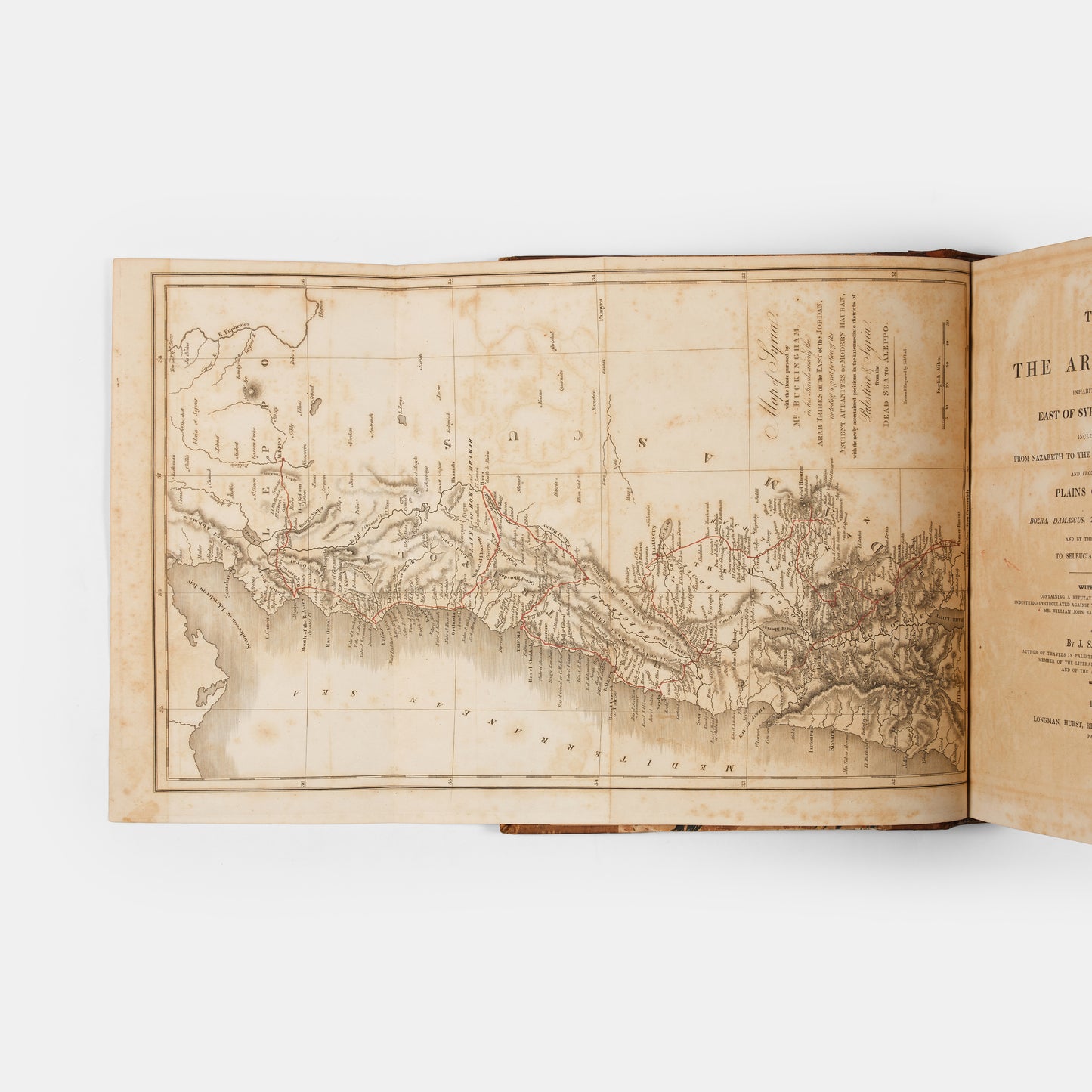 Freya Stark's copy of this first edition of Travels Among the Arab Tribes by James Silk Buckingham, with her bookplate.