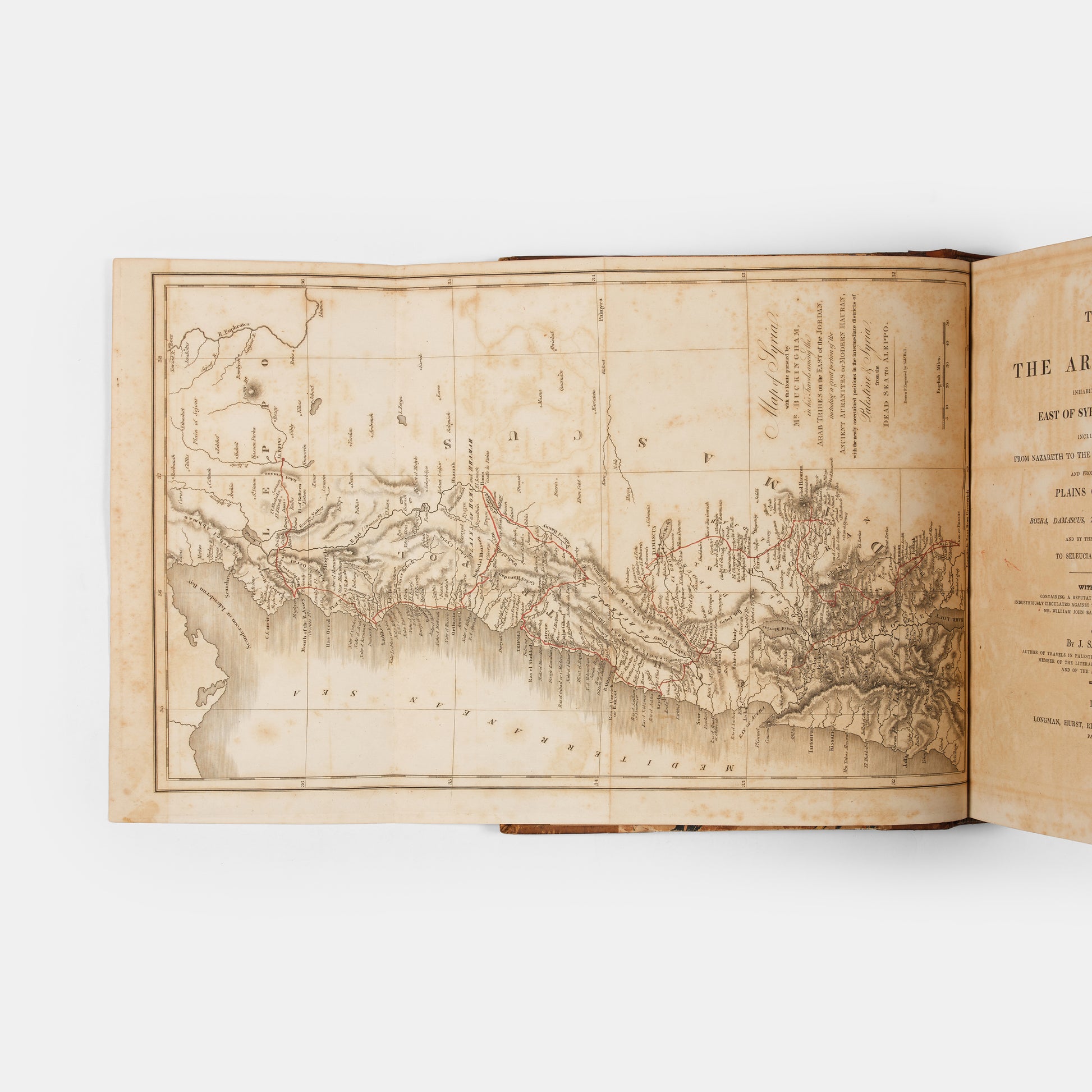 Freya Stark's copy of this first edition of Travels Among the Arab Tribes by James Silk Buckingham, with her bookplate.