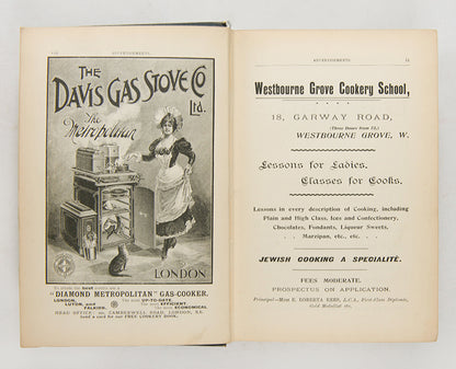 Jewish-British cookbook published by two sisters, aimed at the wealthier audience. May Henry was the author of The 'Economical Jewish Cook' published in 1897.