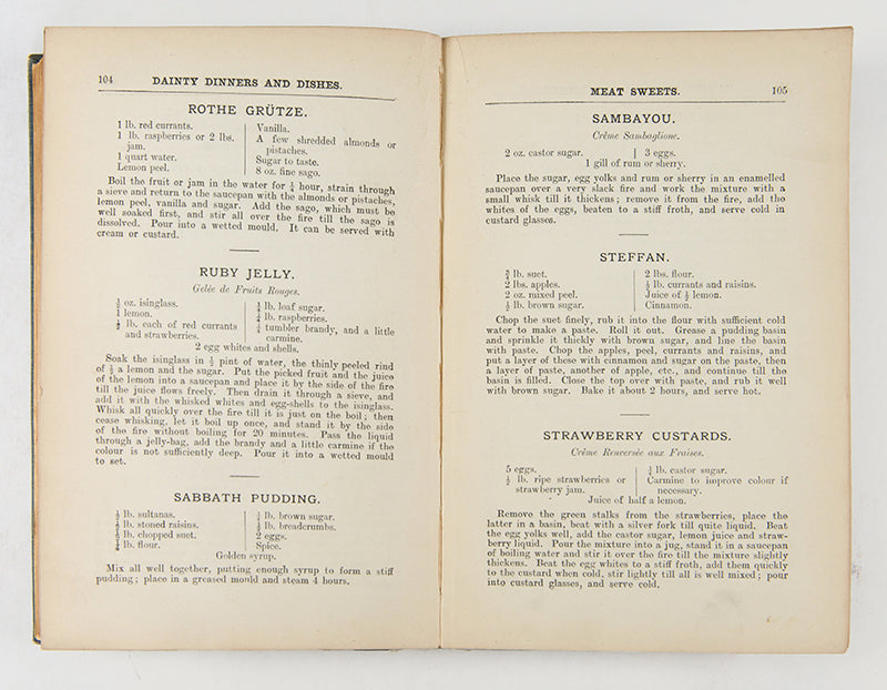 Jewish-British cookbook published by two sisters, aimed at the wealthier audience. May Henry was the author of The 'Economical Jewish Cook' published in 1897.