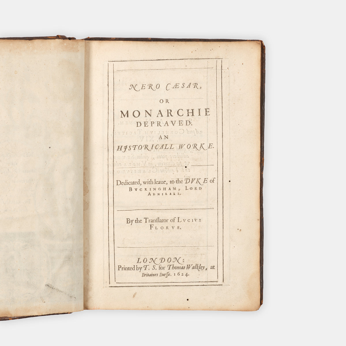 The first edition of Edmund Bolton's history of Roman Emperor Nero, one of the earliest works to be illustrated with engravings of Roman coins