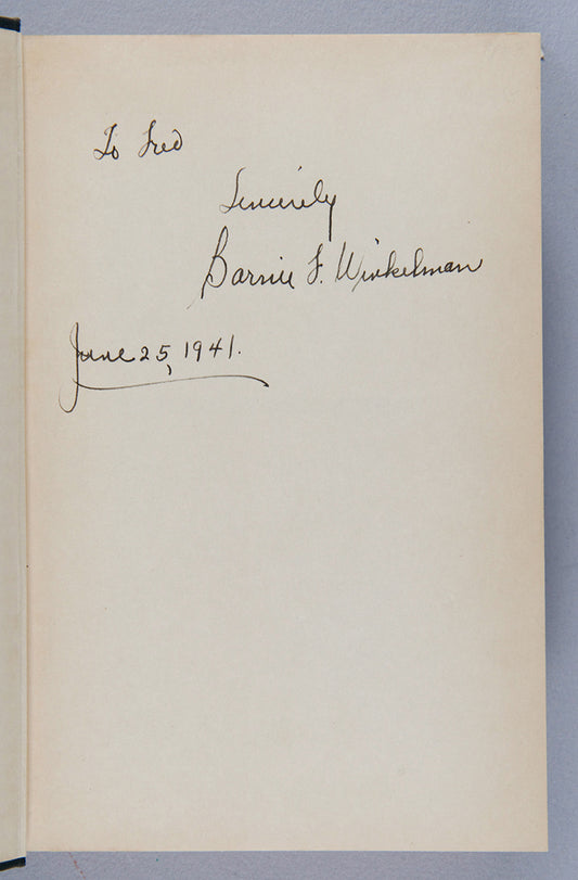 The first edition of this retsopective on the New York Stock Exchange in the decade preceding the crash of 1929, inscribed by the author