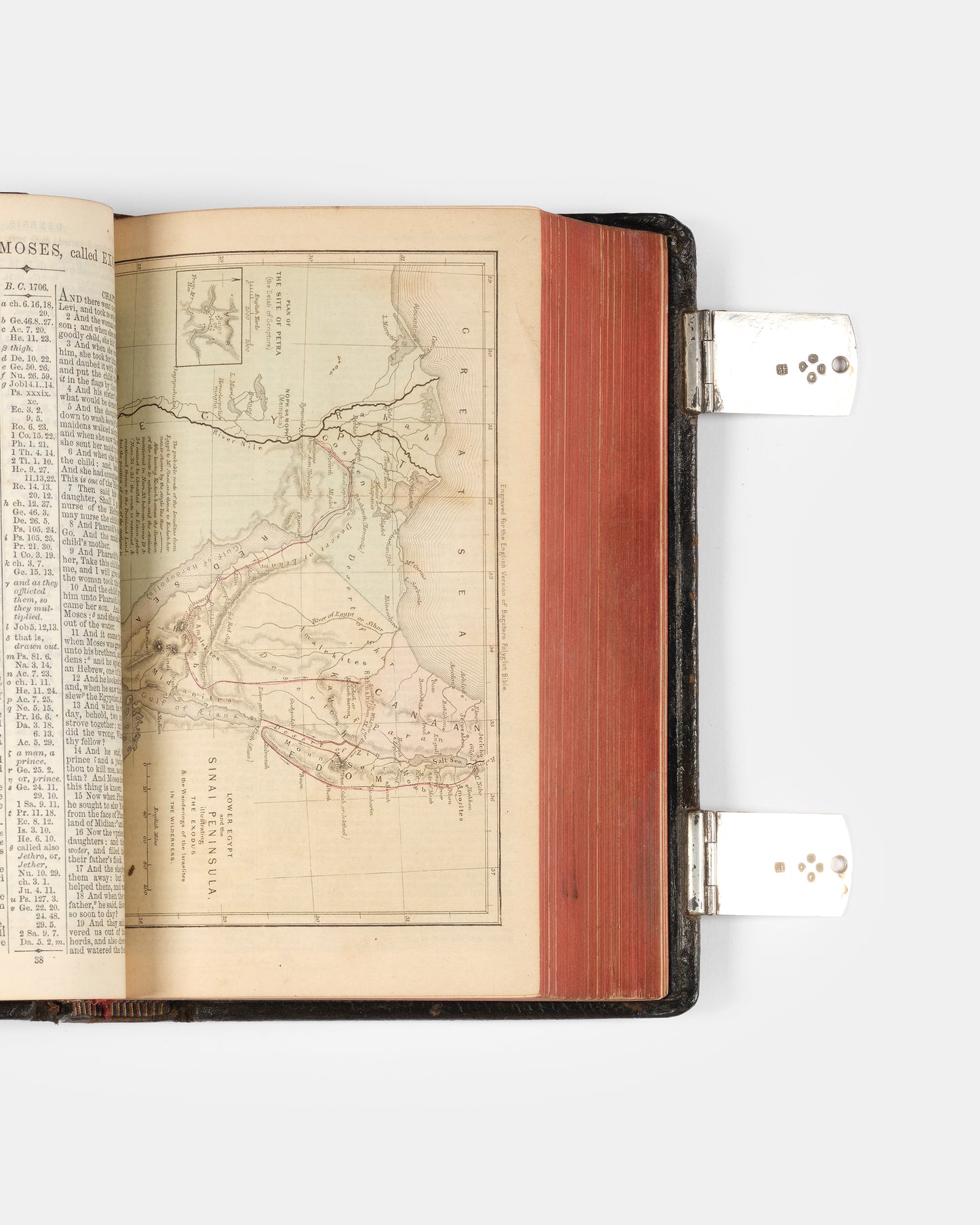 An attractive later printing of Samuel Bagster's Polyglot Bible, bound in contemporary black morocco with hallmarked silver clasps in full working order