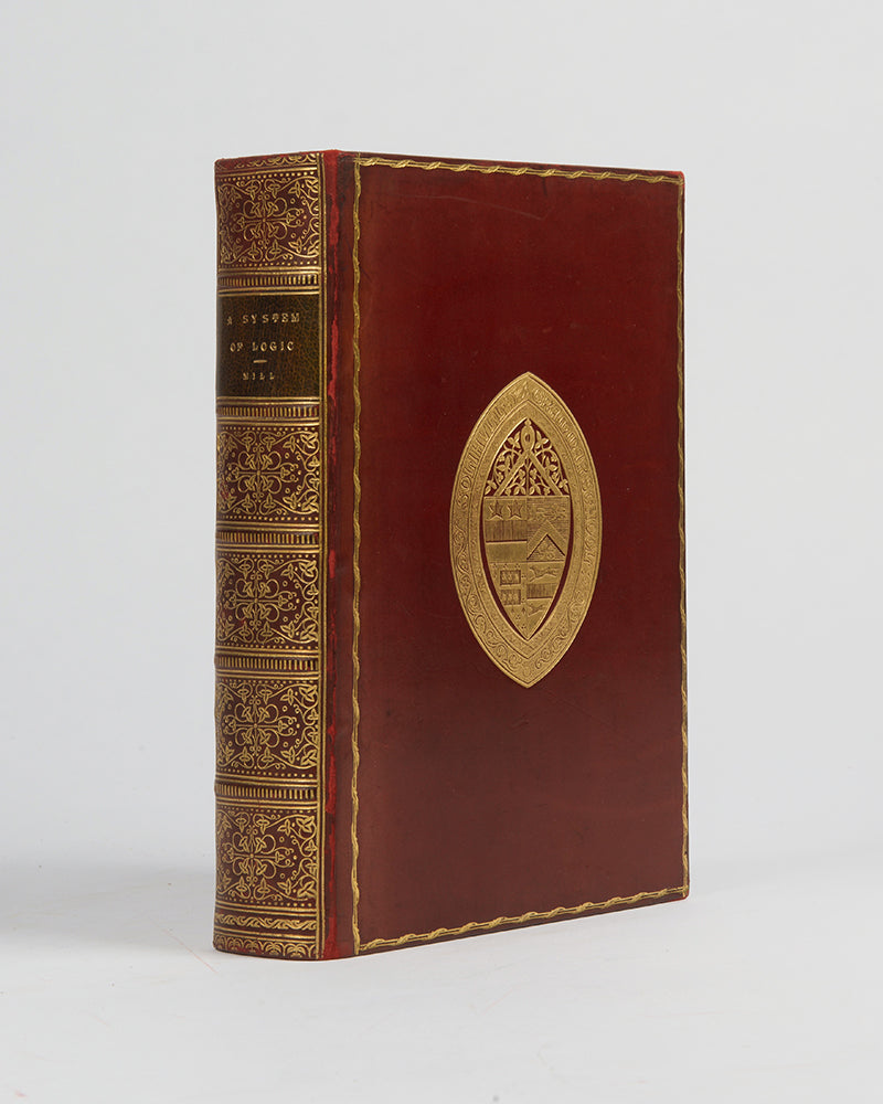 J.S. Mill's most important work of pure philosophy, A System of Logic, in a prie-binding for Solihull Grammar School