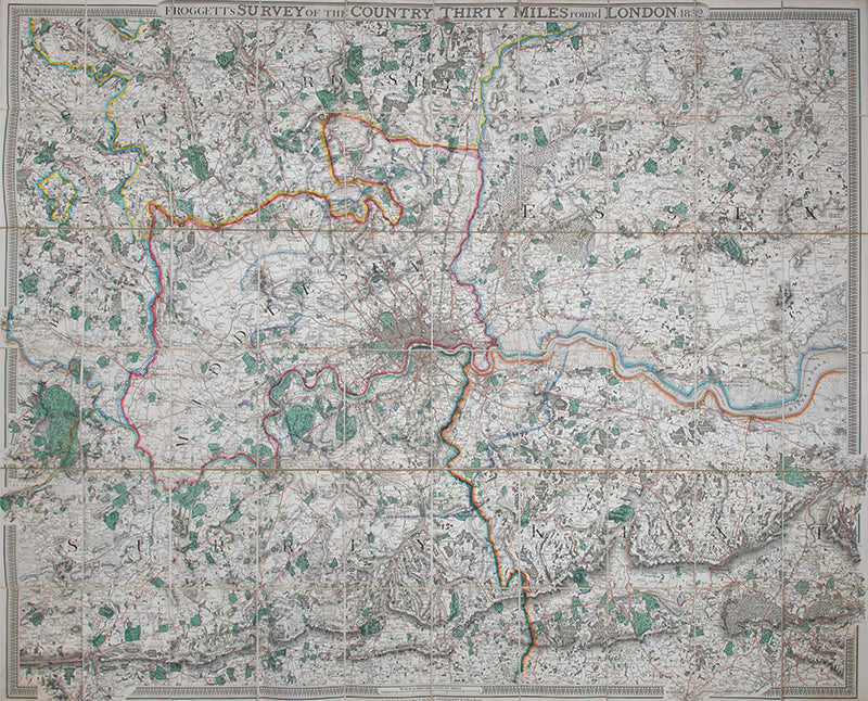 Froggett's Survey of the Country Thirty Miles Round London. 1832.