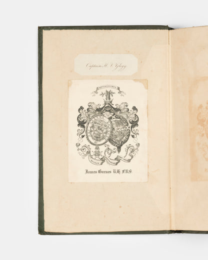 James Burnes's own copy of his work A Narrative of a Visit to the Court of Sinde, with his bookplate, a scarce account of Sindh and the Kutch.