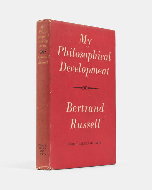 The first edition of Bertrand Russell's intellectual autobiography My Philosophical Development, in the unclipped dustjacket