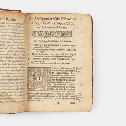 The first abridged edition of John Foxe's seminal history of the Protestant Reformation in England, The Actes and Monuments