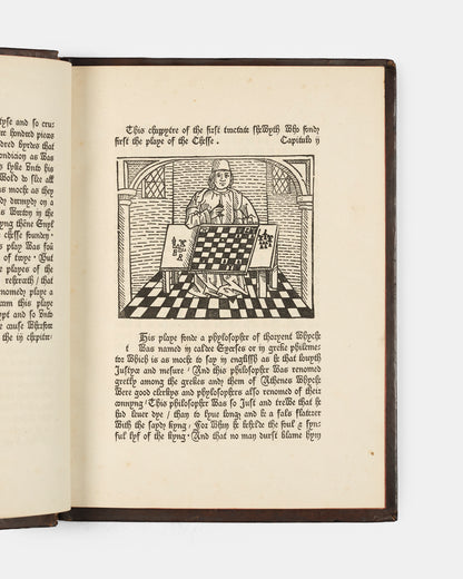 The first facsimile edition of the second book printed in the English language, The Game of Chesse from the press of William Caxton