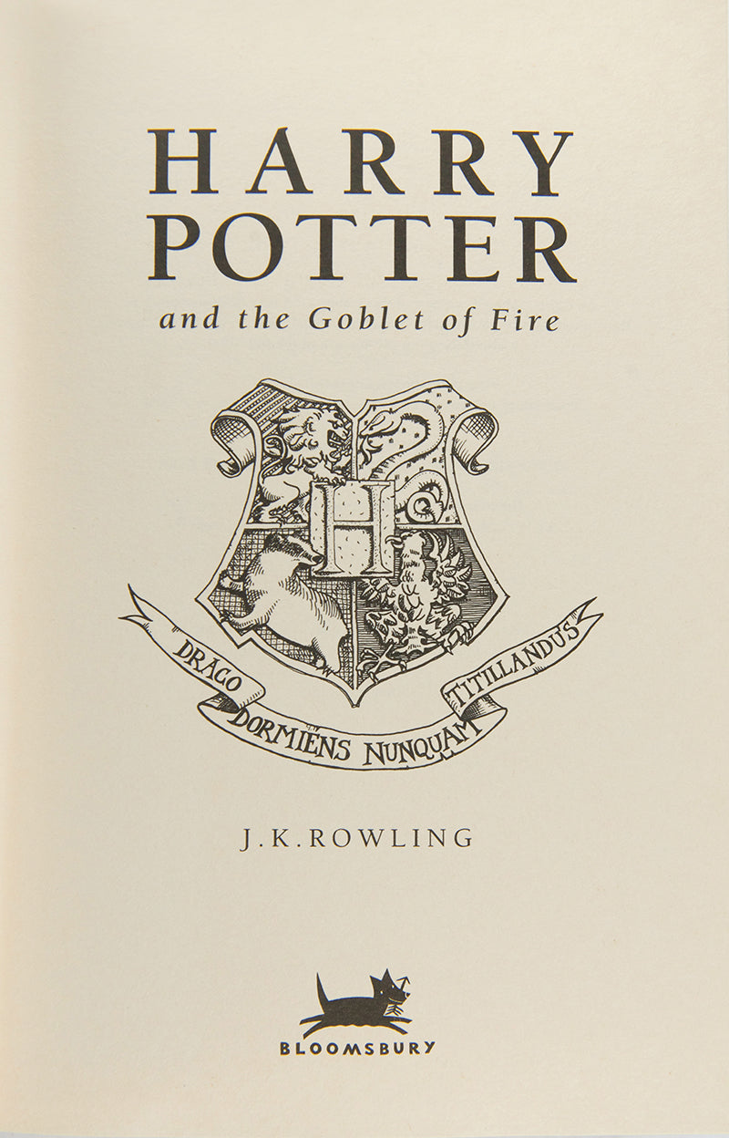 A wibderful signed first edition of J.K. Rowling's fourth book, Harry Potter and the Goblet of Fire.