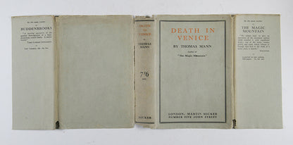 The first UK edition of Thomas Mann's Death in Venice, later made into an opera by Benjamin Britten.