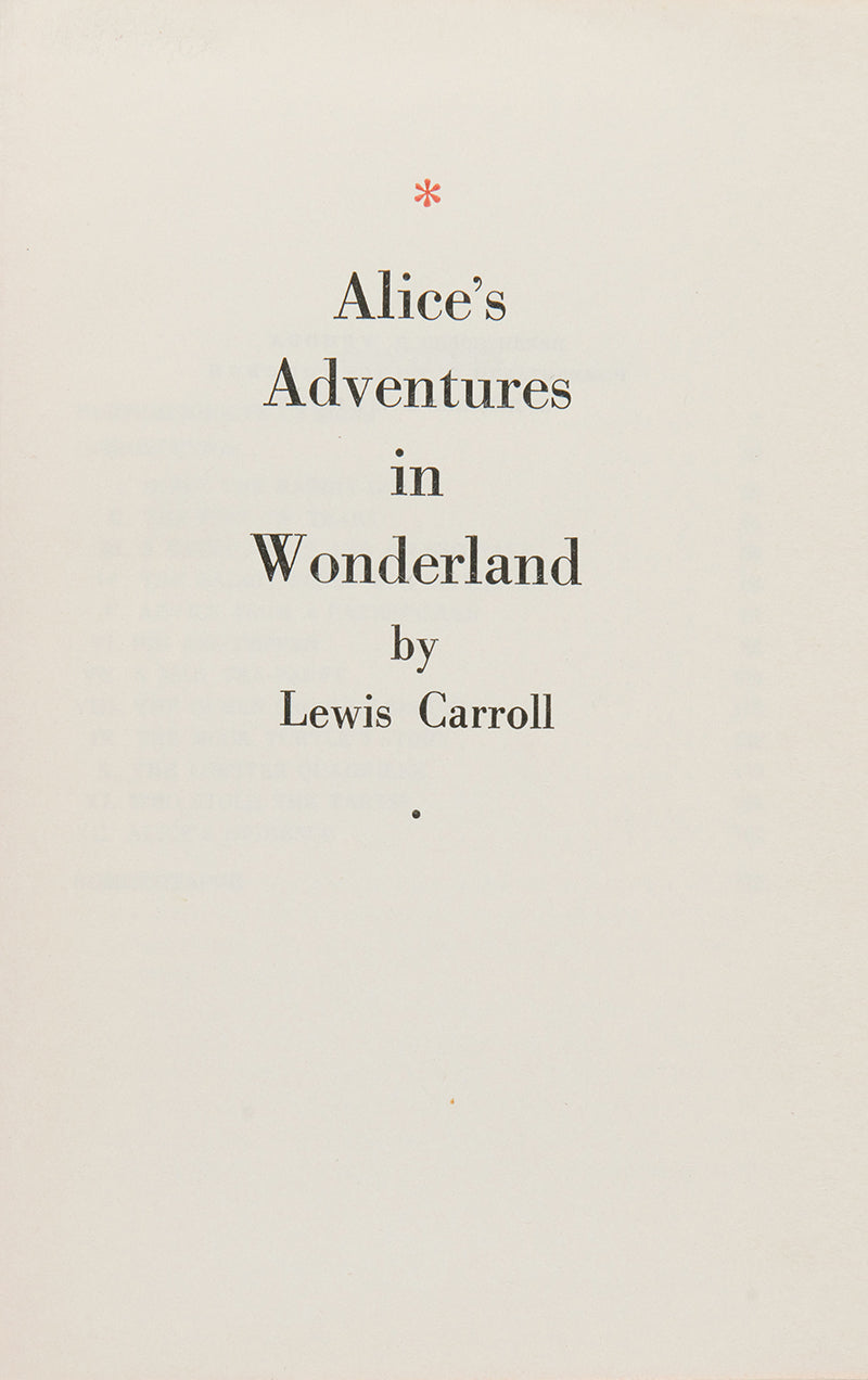 Alice's Adventures in Wonderland.