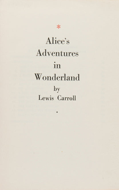 Alice's Adventures in Wonderland.