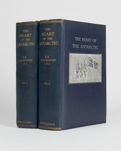 A fine first edition of The Heart of the Antarctic by Ernest Shackleton, the Nimrod expedition and Shackleton's first.