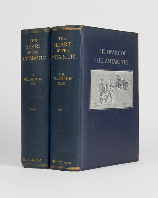 A fine first edition of The Heart of the Antarctic by Ernest Shackleton, the Nimrod expedition and Shackleton's first.