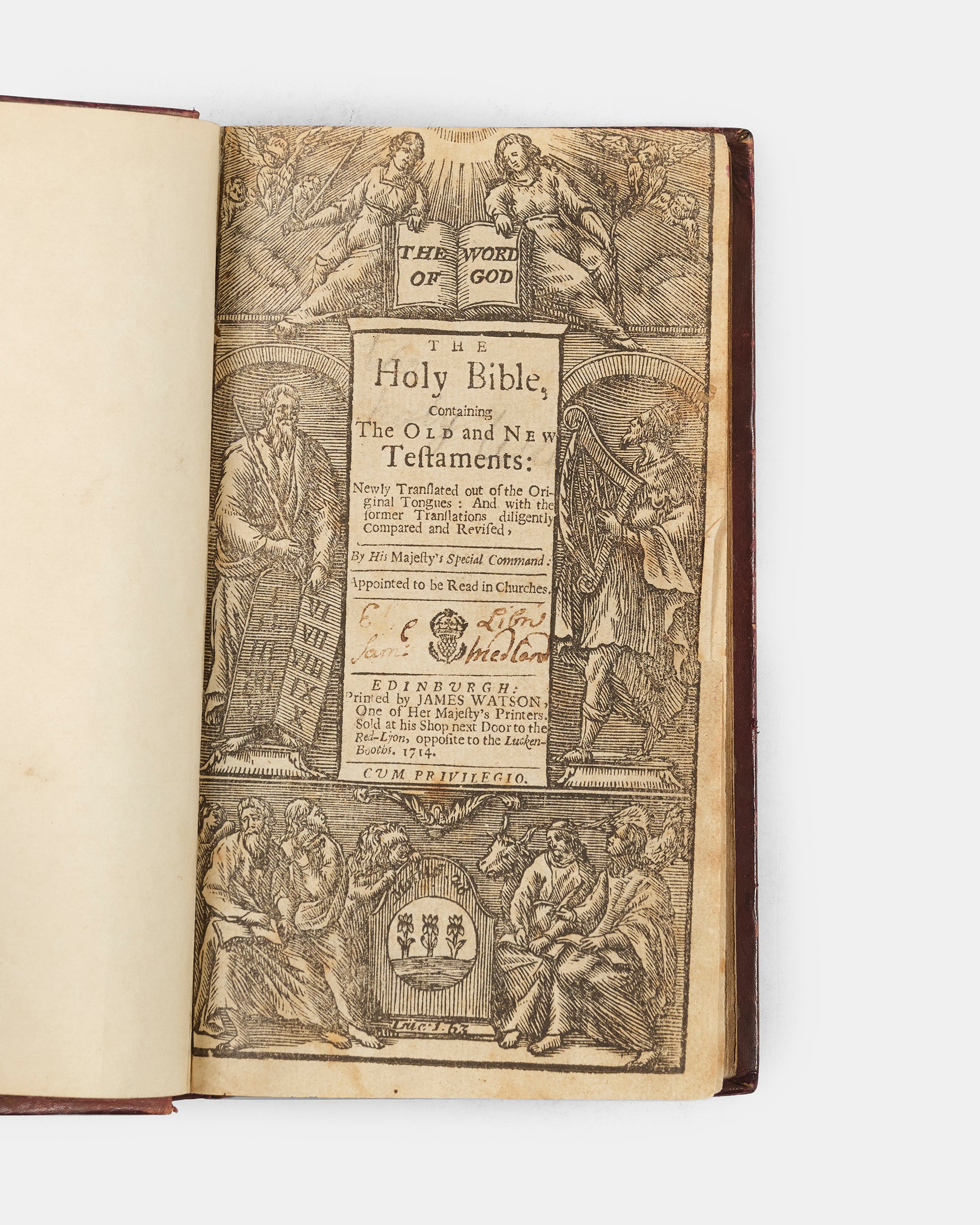 A handsome pocket-edition of the King James Bible in nineteenth-century purple calf