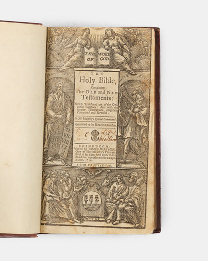 A handsome pocket-edition of the King James Bible in nineteenth-century purple calf