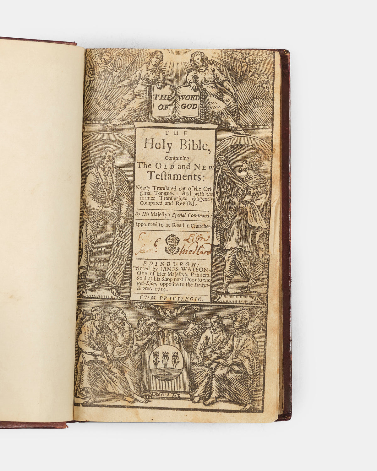 A handsome pocket-edition of the King James Bible in nineteenth-century purple calf