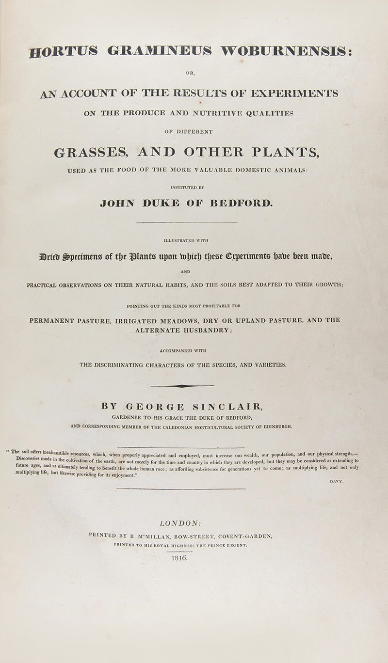 A handsomely bound set of the first ten volumes of the <em>Transactions of the Horticultural Society.</em>