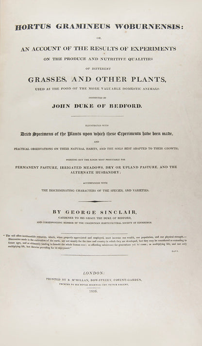A handsomely bound set of the first ten volumes of the <em>Transactions of the Horticultural Society.</em>