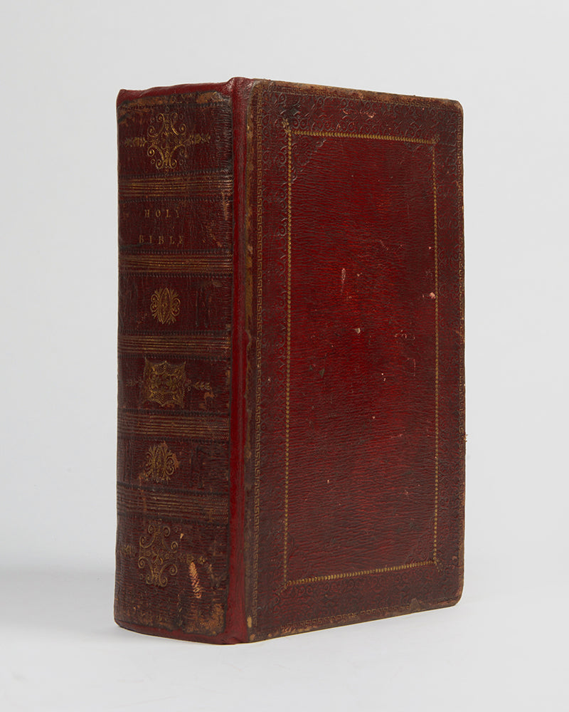 A stereotype edition of the King James Bible bound in contemporary red morocco gilt