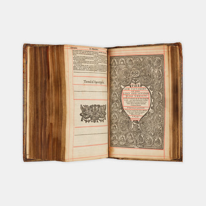 A pleasing octavo edition of the King James Bible, ruled in red throughout and bound with The Book of Common Prayer and The Whole Book of the Psalmes