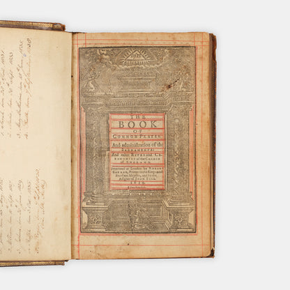 A pleasing octavo edition of the King James Bible, ruled in red throughout and bound with The Book of Common Prayer and The Whole Book of the Psalmes