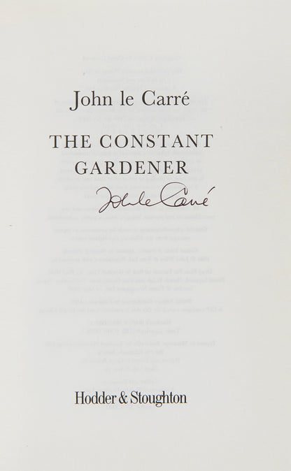 A first edition of The Constant Gardener by John le Carré.