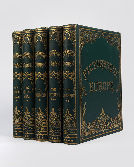 A handsome 5-volume set of Bayard Taylor's illustrated guide to Europe