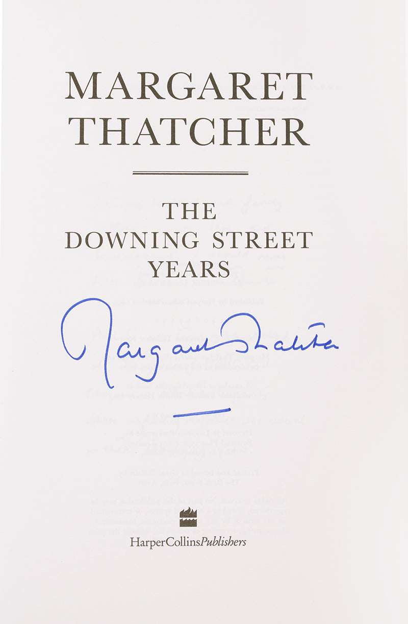 A fine copy of the first edition of Margaret Thatcher's, The Downing Street Years with fine suites of black and white photographic illustrations