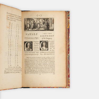 The first edition of this Old English life of Pop Gregory the Great by the Anglo-Saxon abbot Aelfric, pritned with a side-by-side translation into modern English by Elizbaeth Elstob