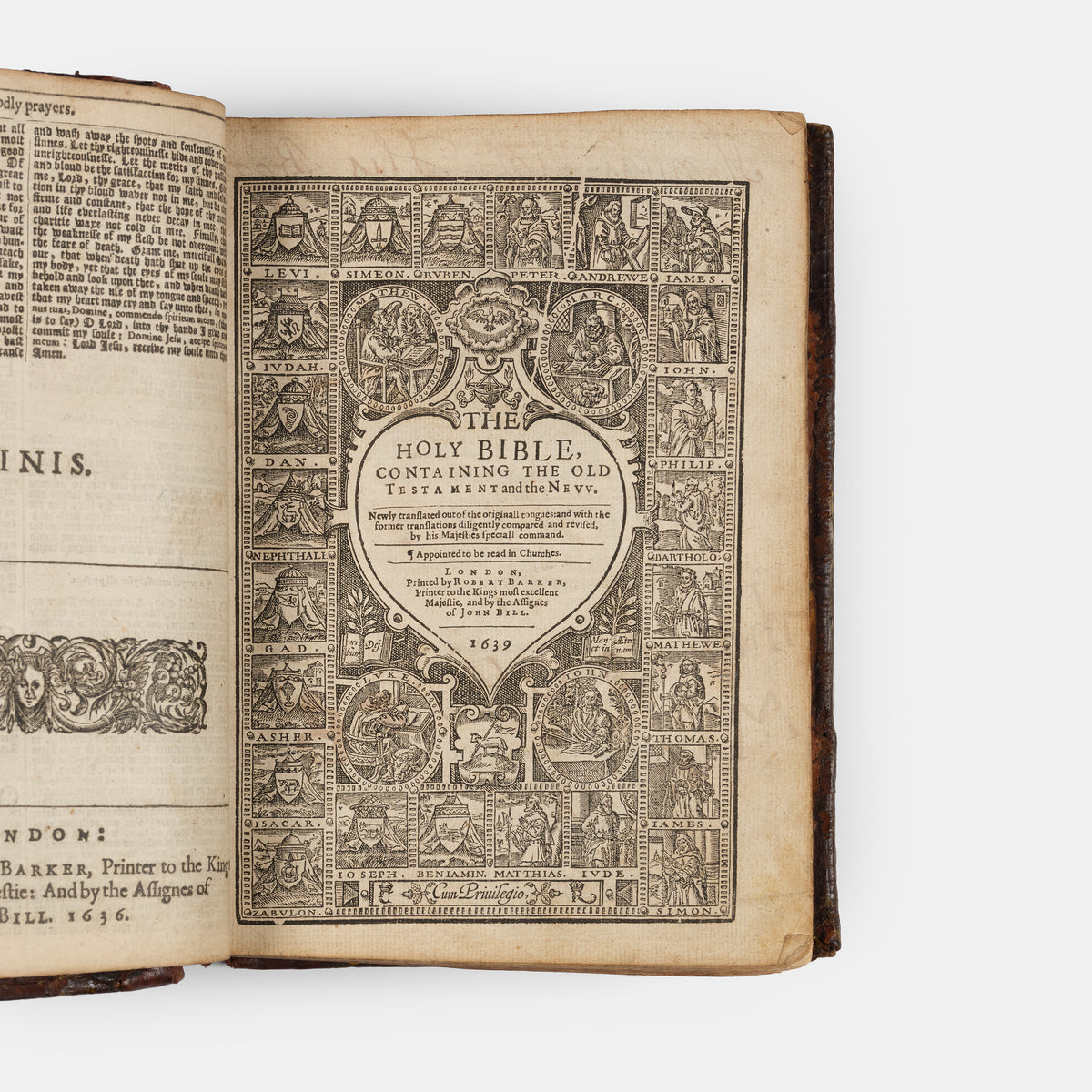 A handsomely bound quarto King James Bible in contemporary calf, with gilt lozenge centrepieces