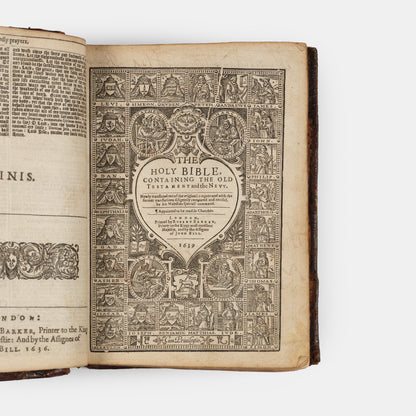 A handsomely bound quarto King James Bible in contemporary calf, with gilt lozenge centrepieces