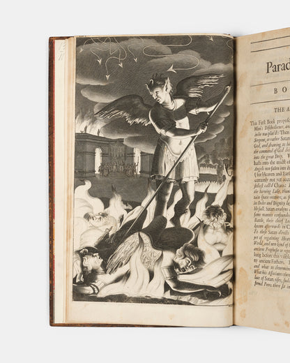 The fifth edition, and second illustrated of Milton's blank verse epic poen retelling the story of teh Fall of Man, Paradise Lost