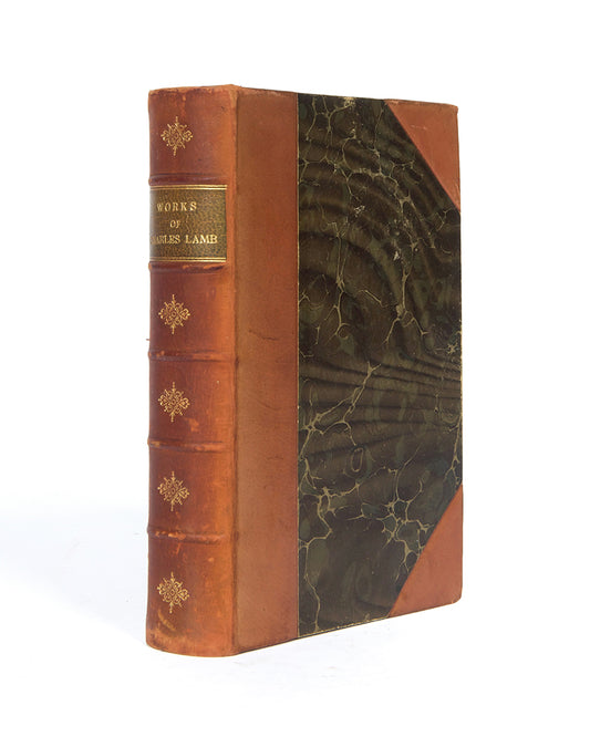A very good copy of The Complete Works of Charles Lamb, including two black and white portraits of the author, as well as an attached facsimile of Lamb's handwritten essay 'A Dissertation Upon Roast Pig'. 