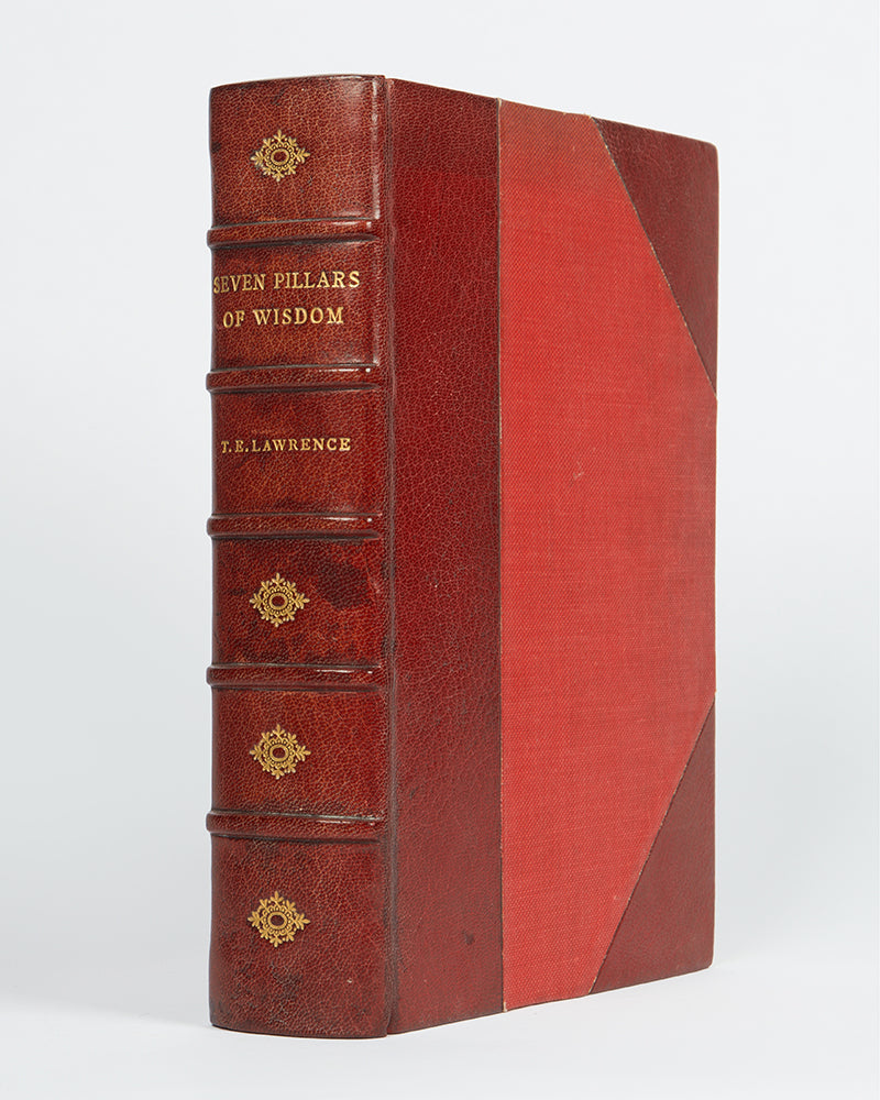 First trade edition of Seven Pillars of Wisdom by T. E. Lawrence, in a sangorski and sutcliffe binding.