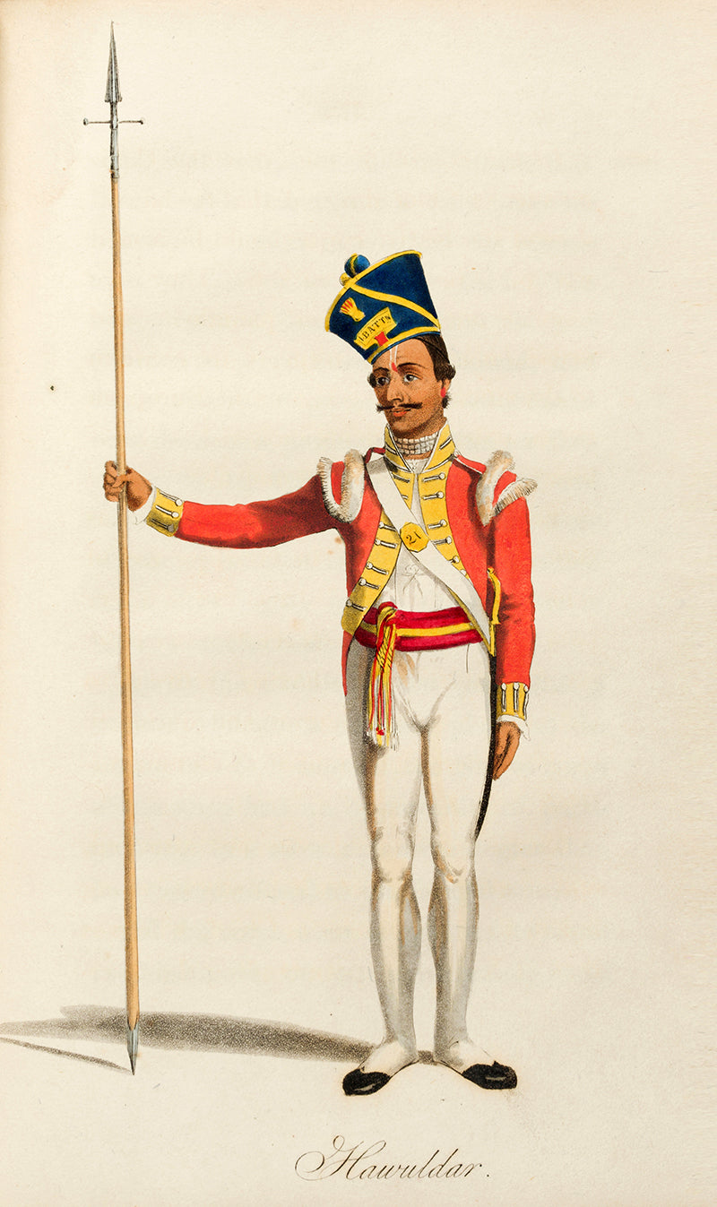 First edition of Historical Account of the Rise and Progress of the Bengal Native Infantry by Captian Williams, a chamringly bound copy of this early history of the army of Bengal.