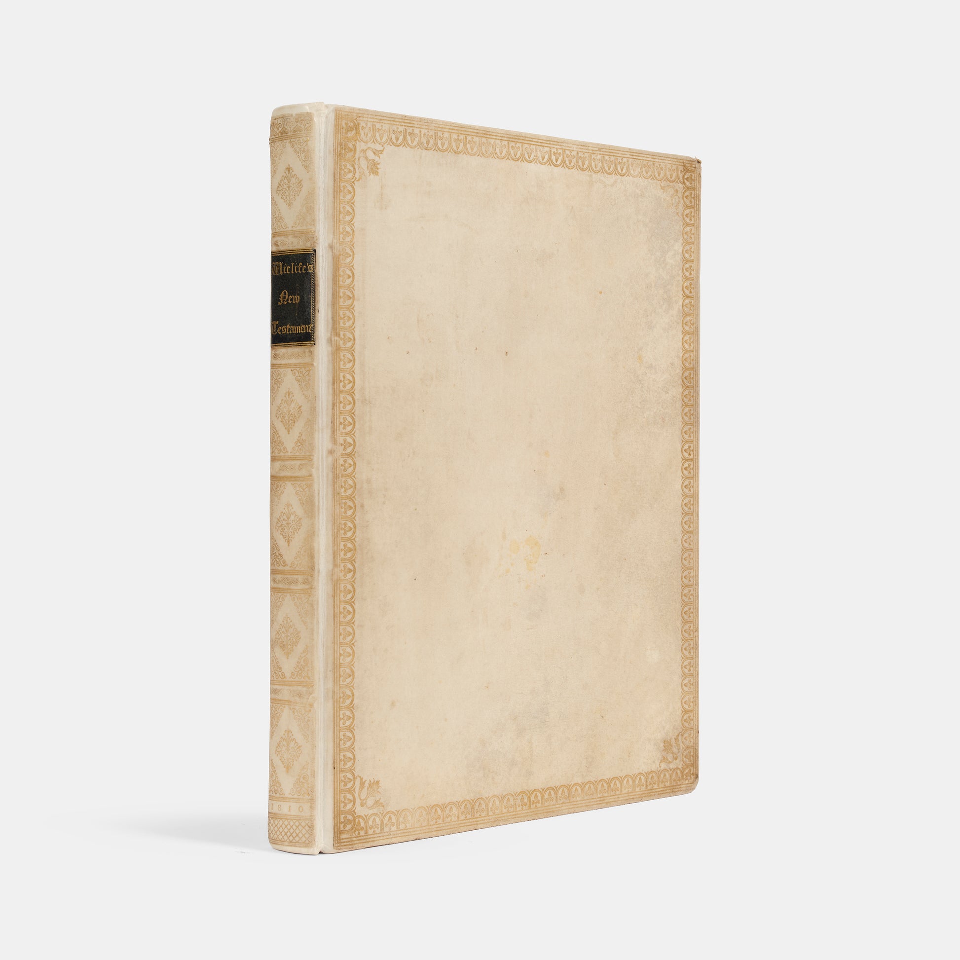An excellent example of the second printing of Wycliffe's New Testament, extra illustrated with 38 woodcut from the Biblia Pauperum printedin 1877 from the original woodblock