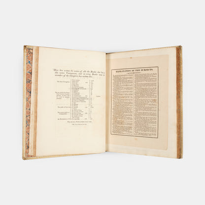 An excellent example of the second printing of Wycliffe's New Testament, extra illustrated with 38 woodcut from the Biblia Pauperum printedin 1877 from the original woodblock