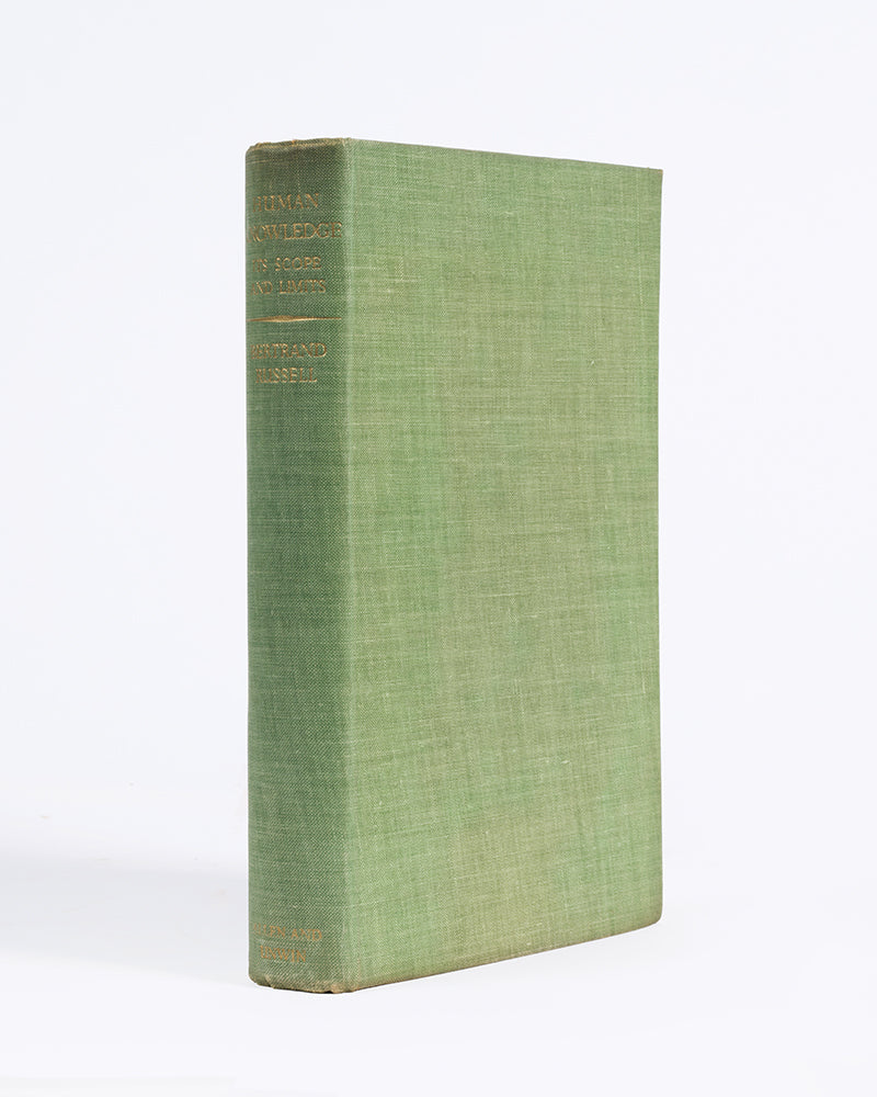 The first edition of this insightful empirical study, in which Russell developed his theory 'that all human knowledge is uncertain, inexact, and partial'.
